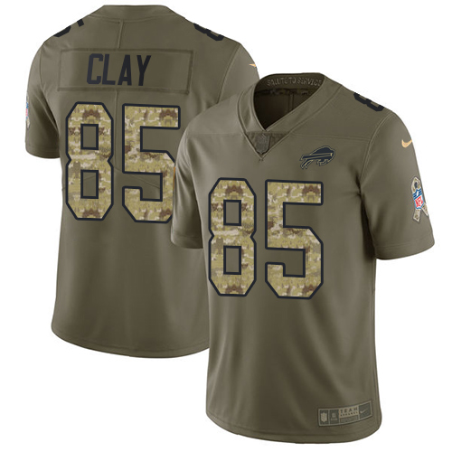 Nike Bills #85 Charles Clay Olive/Camo Men's Stitched NFL Limited Salute To Service Jersey